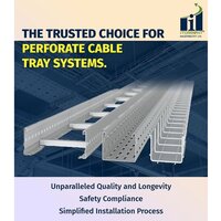 GI Perforated Cable Tray - Steel, GI Galvanized Finish, Customized Color Options | Normal Deflection, 1-2 Year Warranty, Ventilated Design