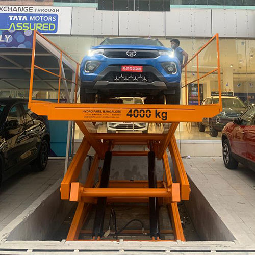 Car Scissor Lift - 4000 kg Weight Capacity | Strong, Durable, Easy to Install, Bright Orange for Enhanced Safety