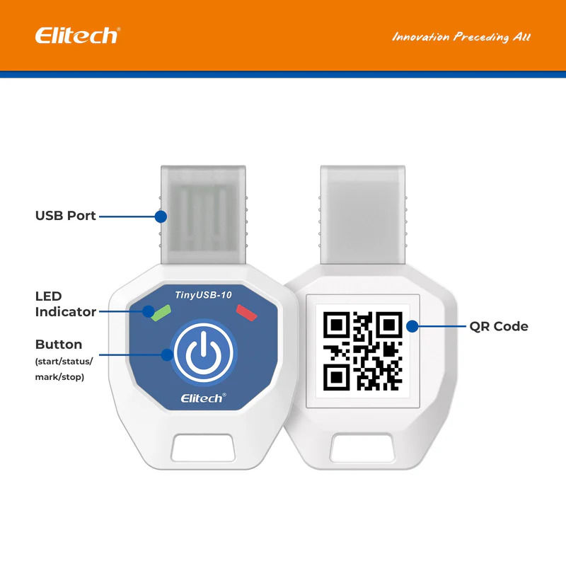 Elitech TinyUSB Single-Use Temperature Recorder Data Logger, TinyUSB-