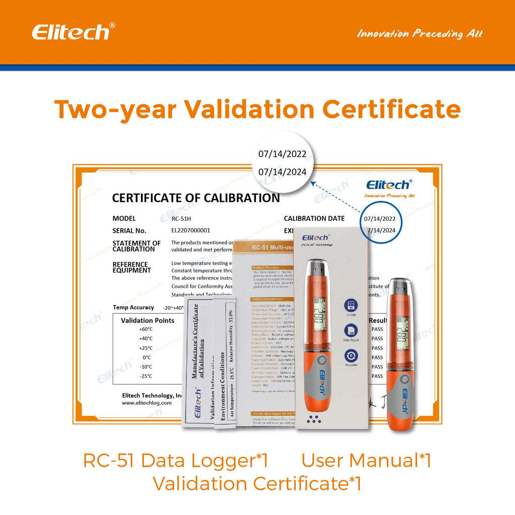 Elitech RC-51H USB Temperature and Humidity Data Logger Pen-styled Auto PDF