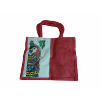 Zipper Printed Jute Handbag - Jute, 10 X 8 Inches, Multicolor | Customizable Design, Eco-friendly, Ideal For Shopping & Promotions