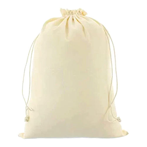 Cotton Drawstring Bag - Color: White