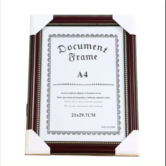 Luxury A3 A4 A5 A6 Certificate Frame Gold & Black Document Picture Frame