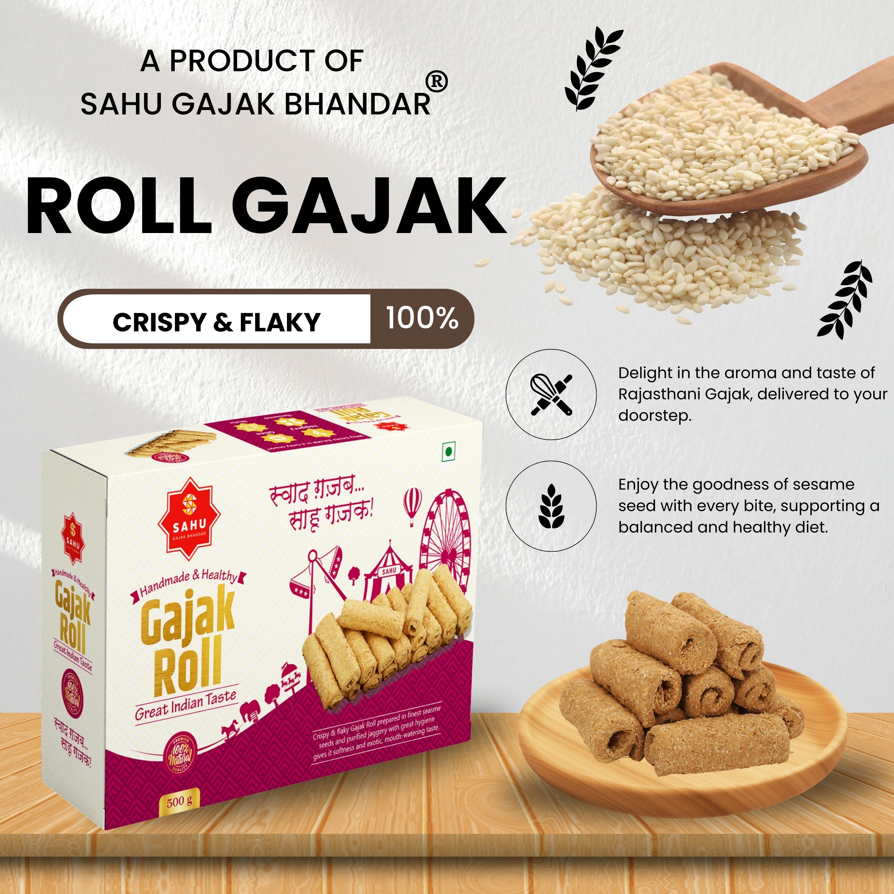 Crispy & Flaky Gajak Roll