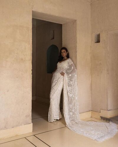 Bollywood Saree - Color: White