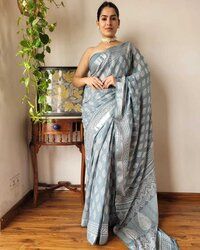 plain jari saree