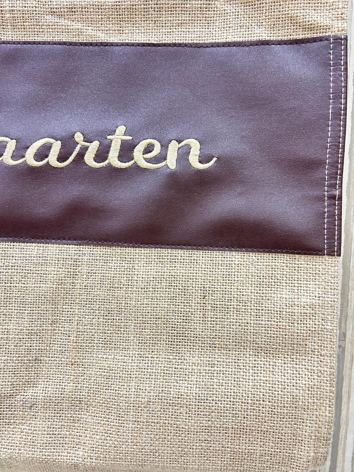 Leather Handle Jute Beach Bag 18*16*8
