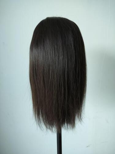 Black Women Raw Unprocessed Virgin Natural Straight Short Human Hair Topper Wig