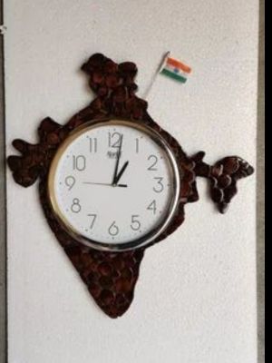 India Wooden Wall Clock - Color: Antique