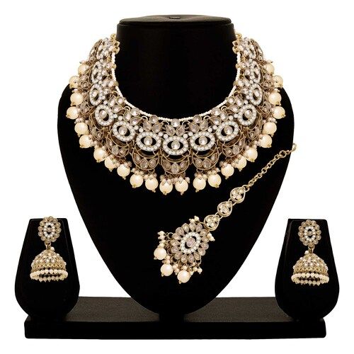 Reverse AD Bridal Jewelry Set| Chandbali Choker Design| Reverse AD Oval Shape Necklace| Traditional Necklace |Gift For Her