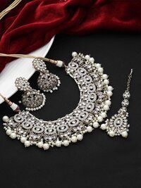 Reverse AD Bridal Jewelry Set| Chandbali Choker Design| Reverse AD Oval Shape Necklace| Traditional Necklace |Gift For Her