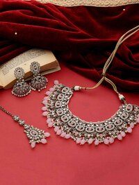 Reverse AD Bridal Jewelry Set| Chandbali Choker Design| Reverse AD Oval Shape Necklace |Traditional Necklace |Gift For Her