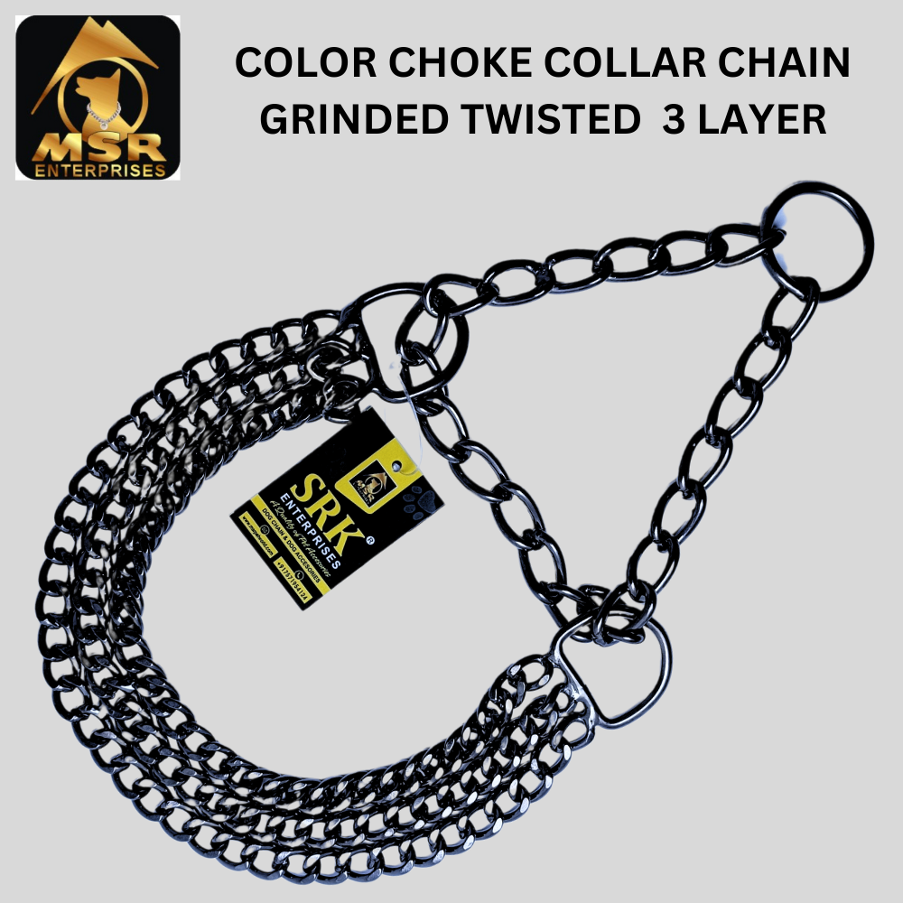 Dog Chain Color Choke Collar & Black