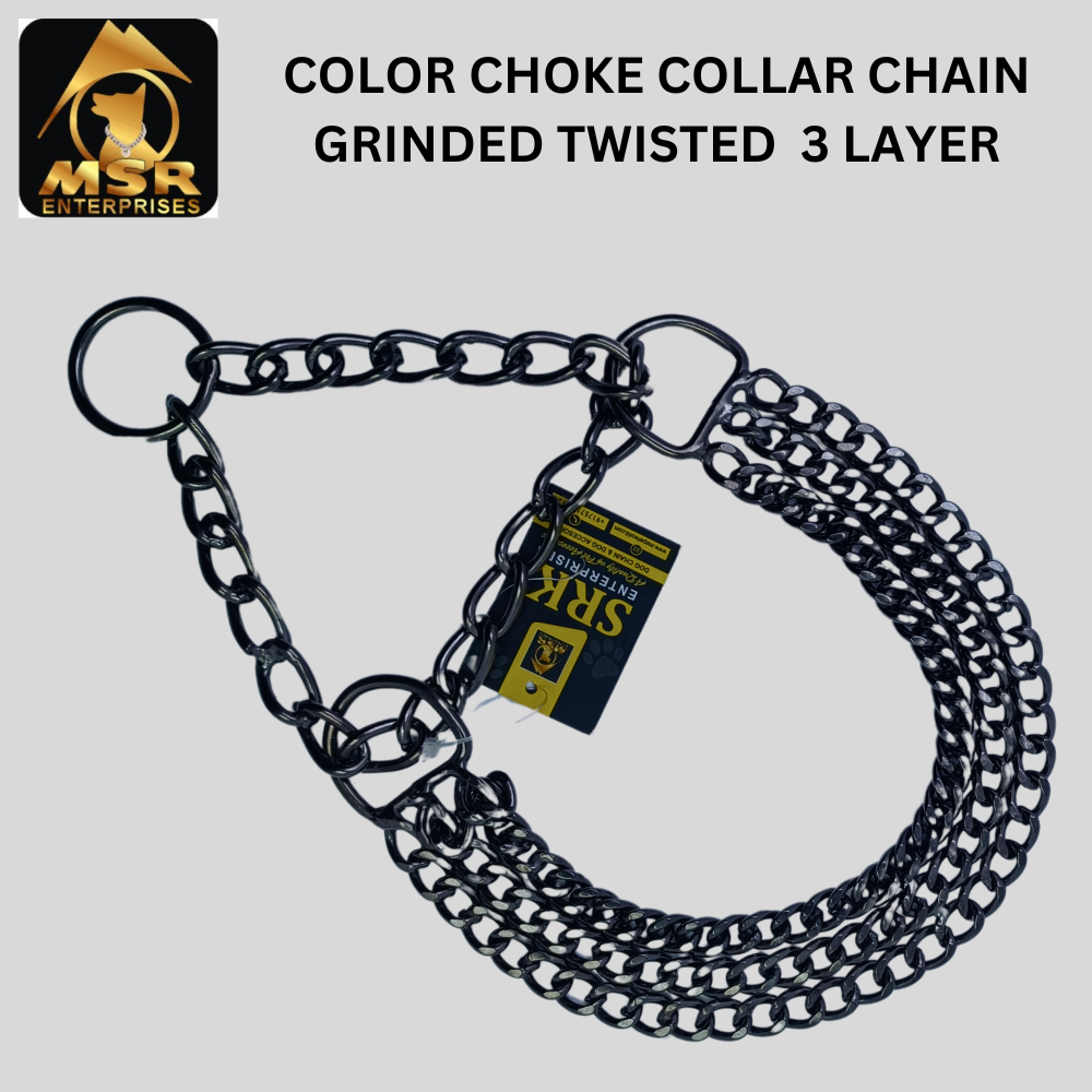 Dog Chain Color Choke Collar & Black