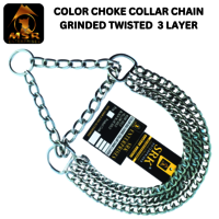 Dog Color Choke Collar Chain 3 Layer with Silver Gold Plating