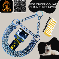 Dog Color Choke Collar Chain 3 Layer with Silver Gold Plating