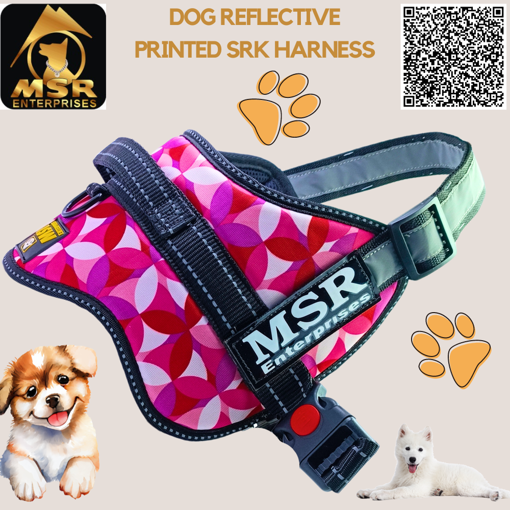 DOG HARNESS REFLECTIVE PRINTED