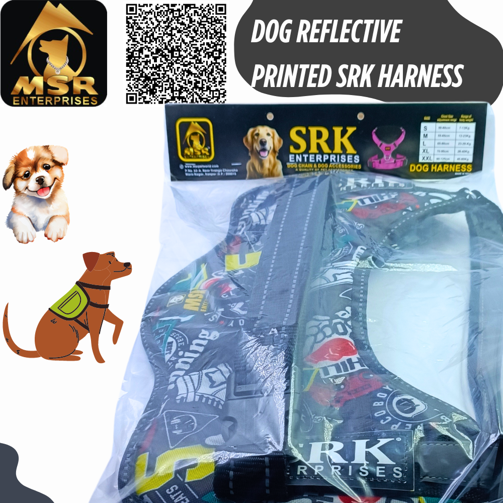 DOG REFLECTIVE PRINTED SRK HARNESS