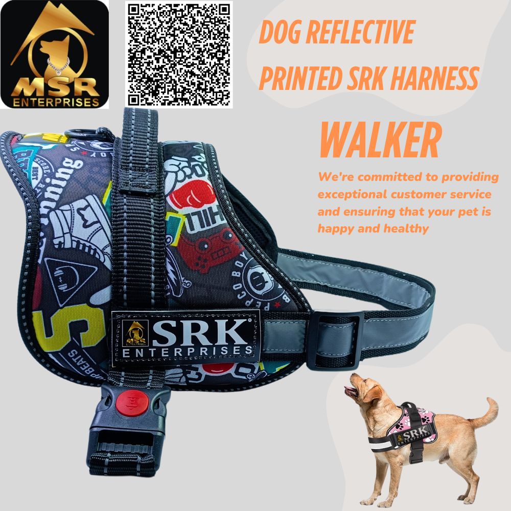 DOG REFLECTIVE PRINTED SRK HARNESS