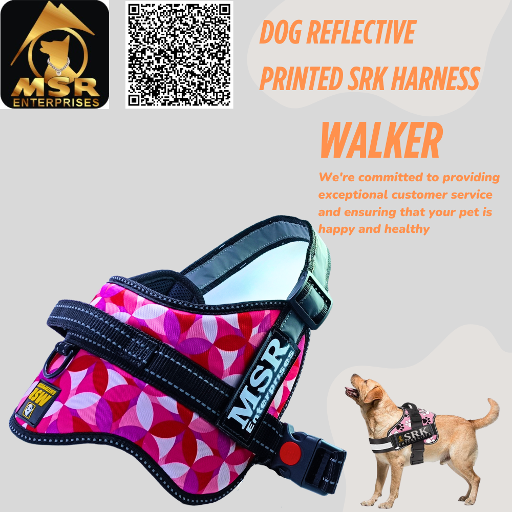 DOG HARNESS REFLECTIVE PRINTED
