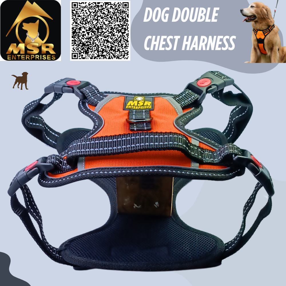 Dog Reflective Double Chest Harness