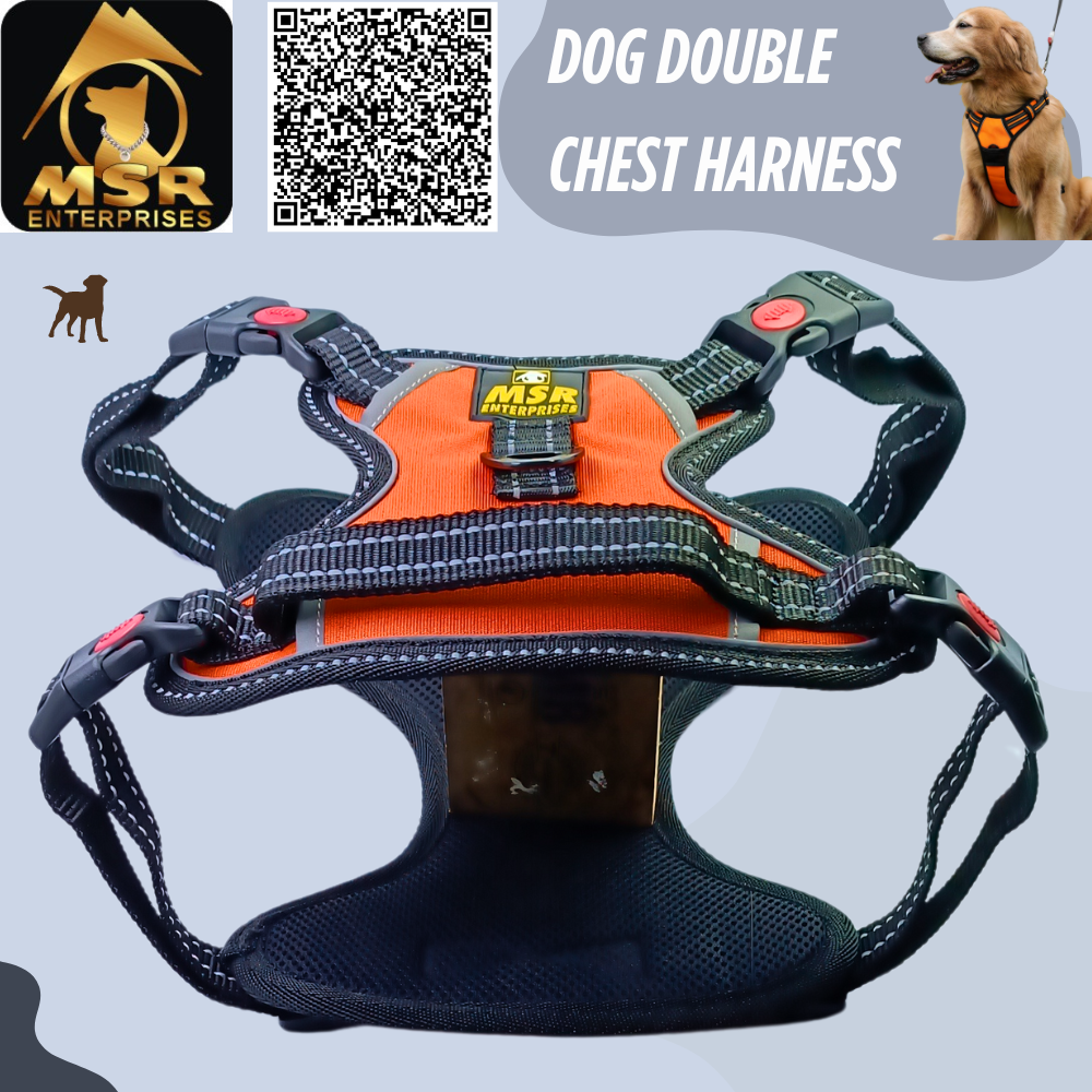 Dog Harness Double Chest Reflective