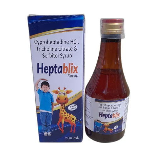 200ml Cyproheptadine Hci Tricholine Citrate And Sorbitol Syrup - Drug Type: General Medicines