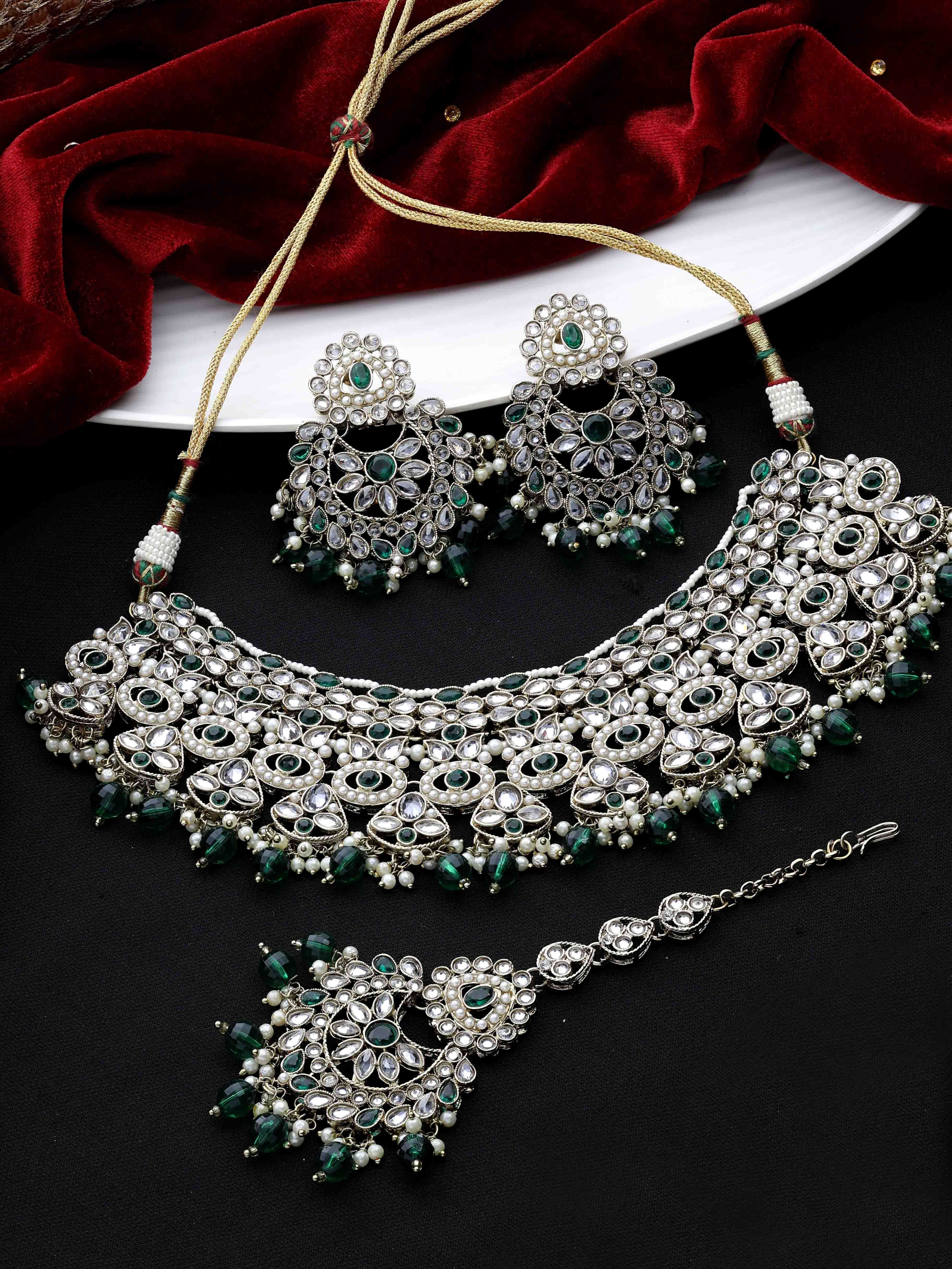 Reverse AD Bridal Jewelry| Kundan Floral Necklace| Designer Reverse AD Necklace |Traditional necklace | Gift For Her.