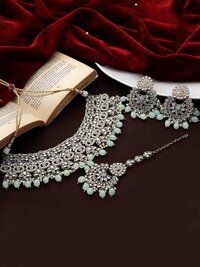 Reverse AD Bridal Jewelry| Kundan Floral Necklace | Designer Reverse AD Necklace |Traditional necklace |Gift For Her.