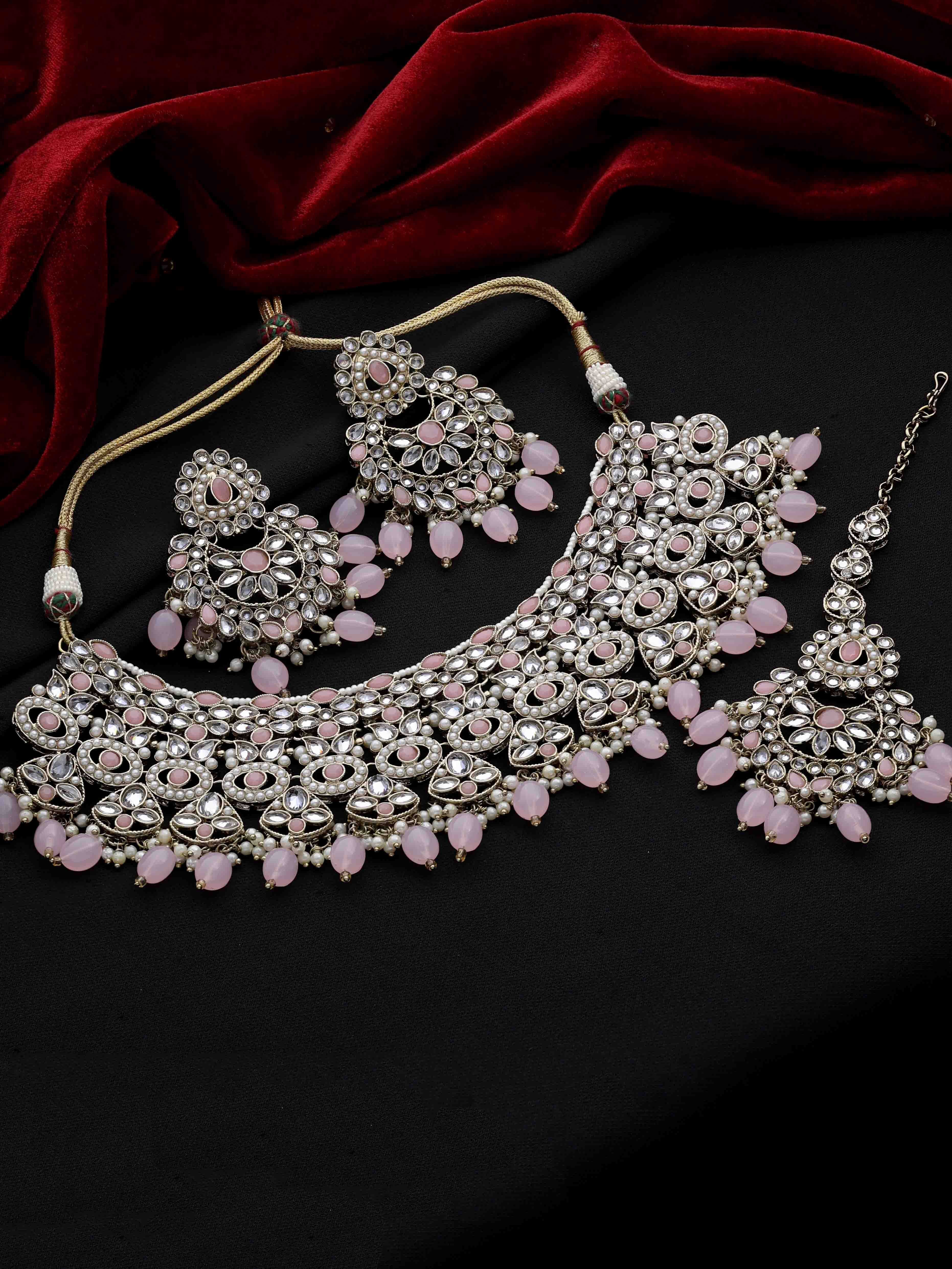 Reverse AD Bridal Jewelry | Kundan Floral Necklace | Designer Reverse AD Necklace |Traditional necklace |Gift For Her.