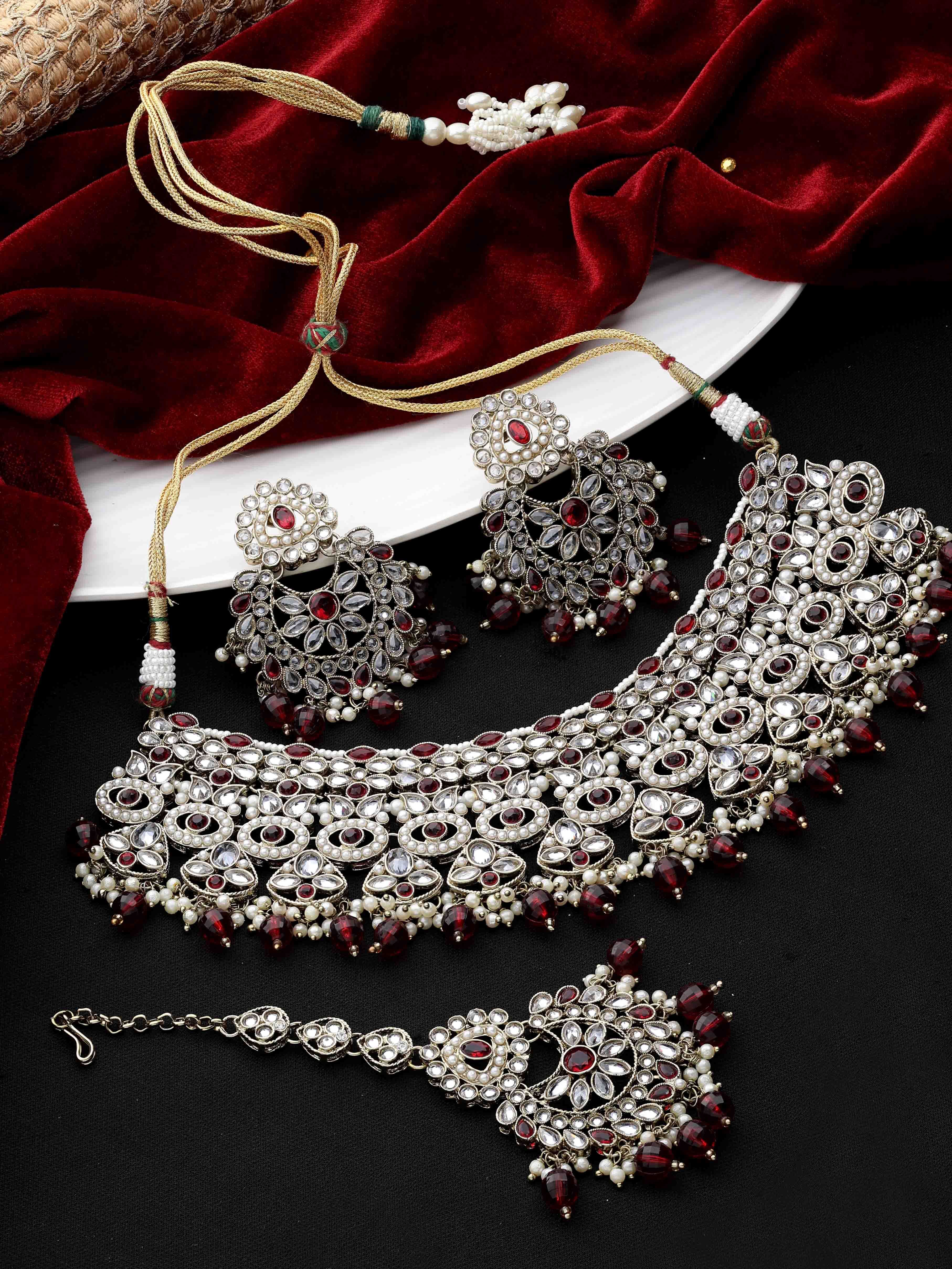 Reverse AD Bridal Jewelry| Kundan Floral Necklace | Designer Reverse AD Necklace |Traditional necklace | Gift For Her .