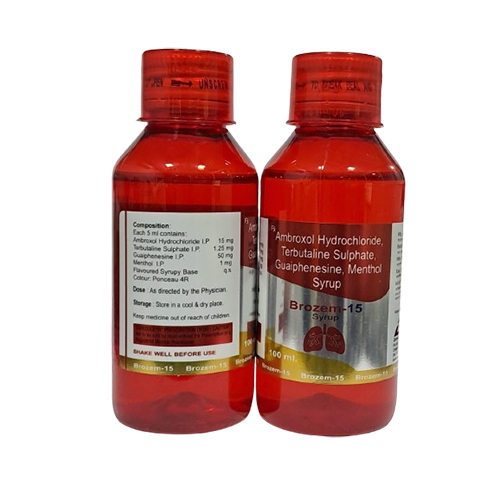 100ml Ambroxol Hydrochloride Terbutaline Sulphate Guaiphenesine Menthol Syrup