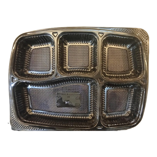 5 Compartment Plastic Meal Platter