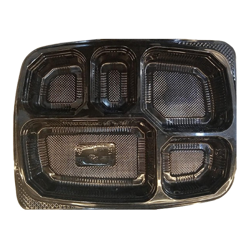 5 Compartment Plastic Mini Meal Tray