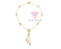 925 Sterling Silver Lemon Quartz With White Agate Gemstone Gold Plated Handmade Rosary Chain Necklace