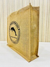 Eco-friendly Sustainable and Biodegradable Jute Shopping Bag with White thick Rope