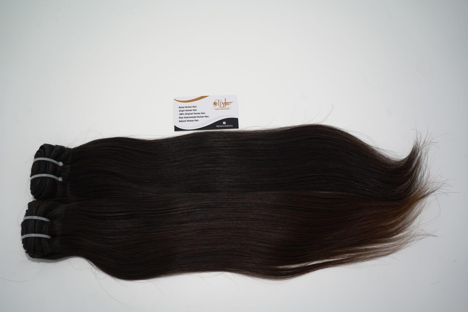 Indian Straight Unprocessed Virgin Cuticle Aligned Temple Human Hair Weft Extensions