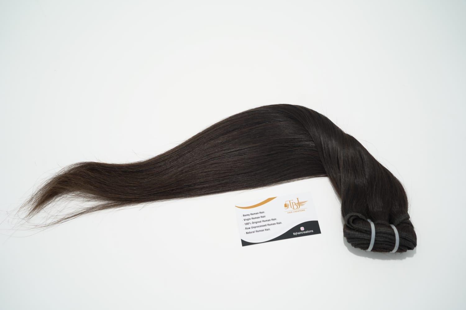 Indian Straight Unprocessed Virgin Cuticle Aligned Temple Human Hair Weft Extensions