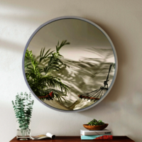 Aluminum Mirror Glass Frame - 40x60cm To 100x152cm , Double Coated 2mm-6mm Thickness, Elegant Natural Wood Grain Finish, Lightweight And Durable Design