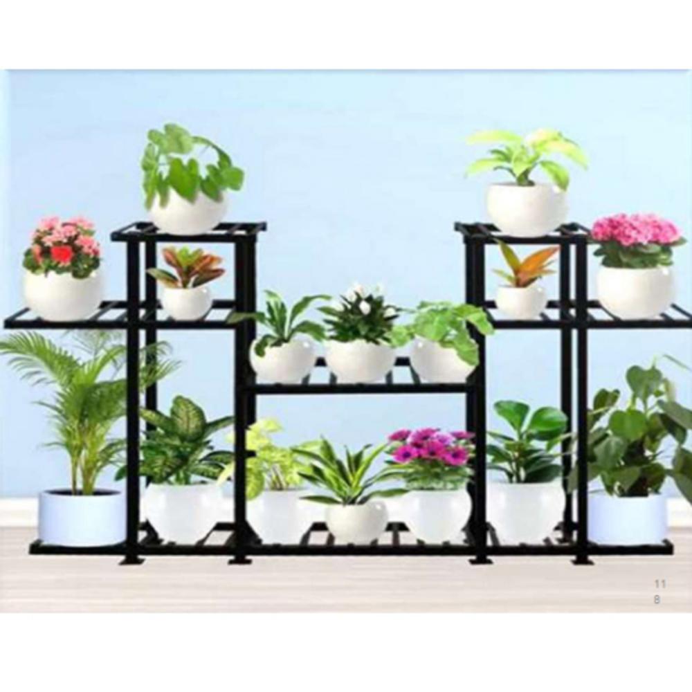 1345 83X125X25Cm Detachable Multi Pot Stand - Color: Black