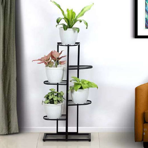 1346 105X46X24Cm Detachable Multi Pot Stand - Color: Black