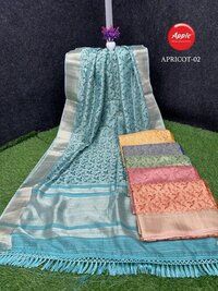 Apricot embroidery saree