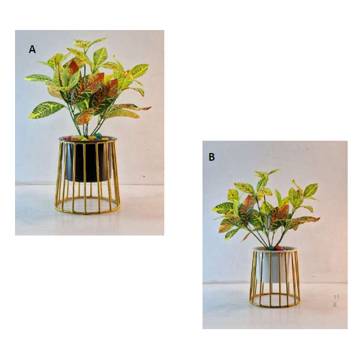 1341 13X10Cm Metal Mini Pot With Stand - Color: Various Available