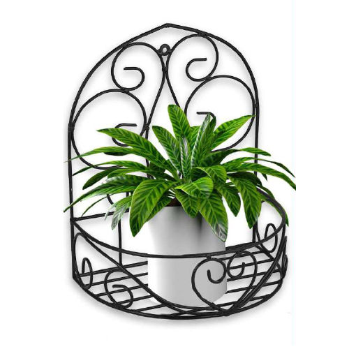 1735 28X24X15Cm Wall Mounted Plant Stand - Color: Black