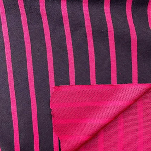 Striped Polyester Knitted Fabric - Feature: Light Texture