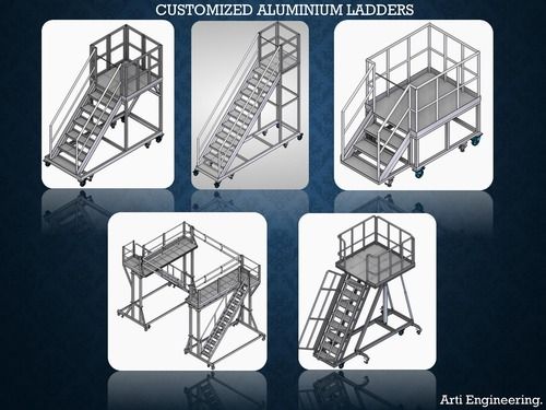 Industrial Ladder With Safety Cage