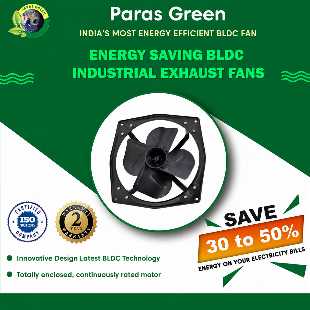 Energy Saving Bldc Heavy Duty Industrial Exhaust Fans - Color: Black