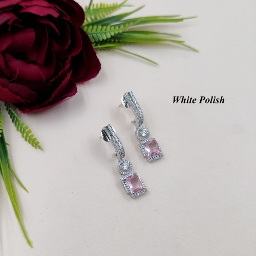 Glass Stone Shiny American Diamond Earring