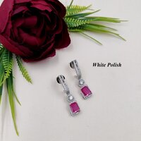 Glass Stone Shiny American Diamond Earring