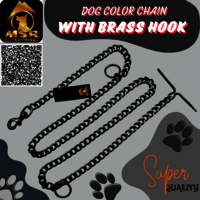 Black Blue Polish Grinded Twisted Iron Dog Chain With Brass Hook